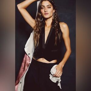 Free People She is a star Midnight Velvet Vest size M